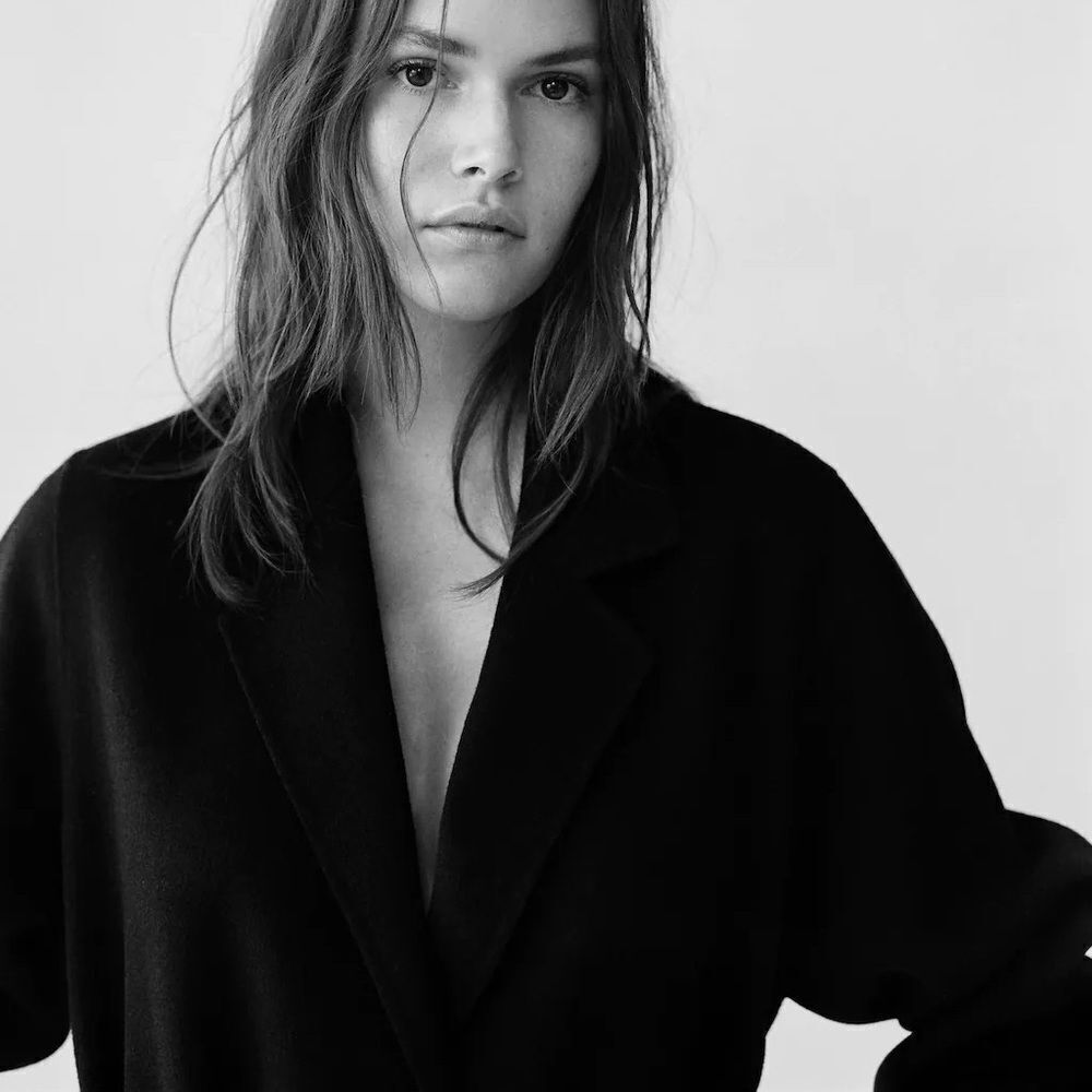 Mango Handmade Wool Blend Coat Black New - Picture 3 of 11
